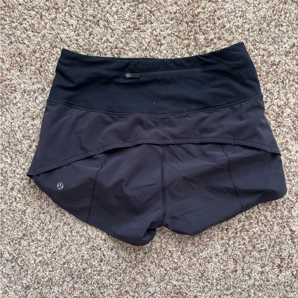 Lululemon Black high rise speed up shorts